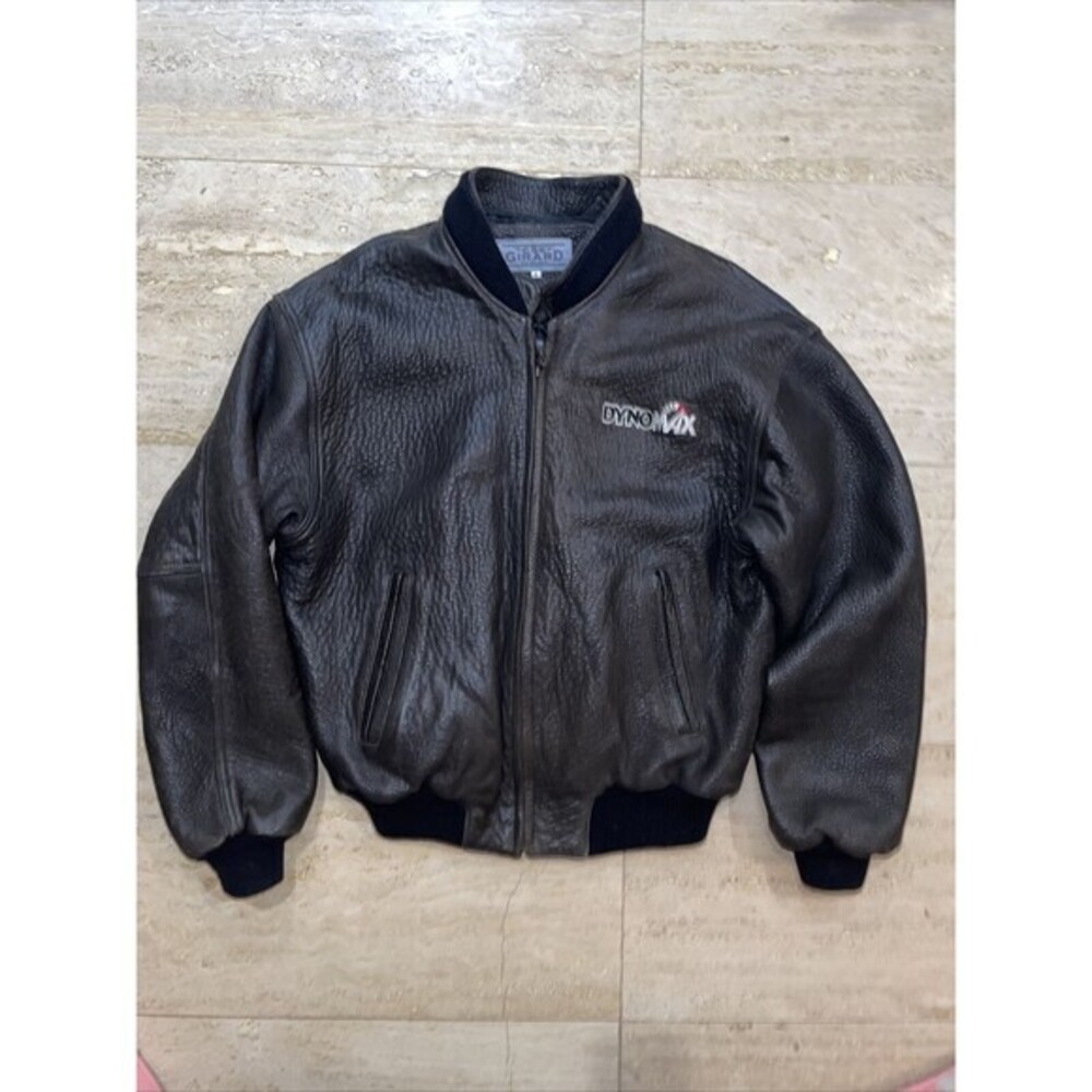 Vintage CSE Girard Leather Bomber Jacket Men Brown Dynomax Size‎ M